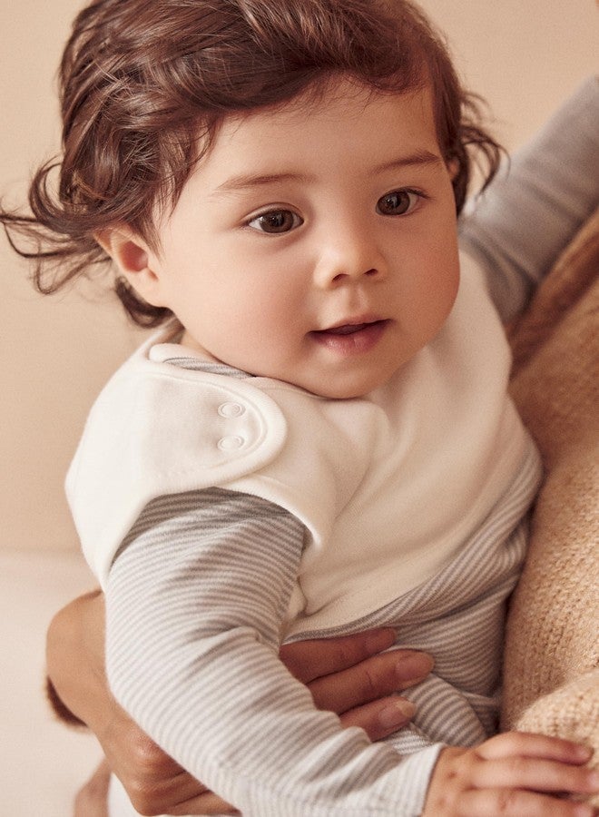 MORI Baby Unisex Clever Sleep Sack in Blue Stripe with Fitted Neck - Two Way Zip Sleeping Bag - Breathable Swaddle - 1.5 TOG - Image 3